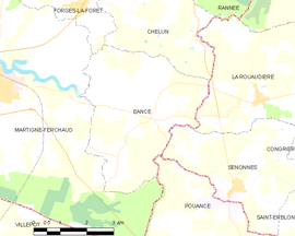 Mapa obce Eancé