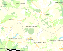Mapa obce Beaumont-Village