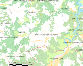 Mapa obce Saint-Maurice-en-Gourgois