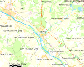 Mapa obce Briare