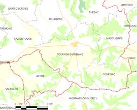 Mapa obce Tournon-d’Agenais