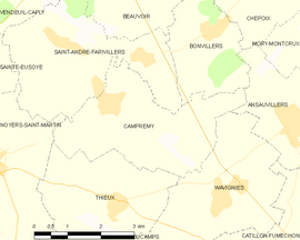Mapa obce Campremy