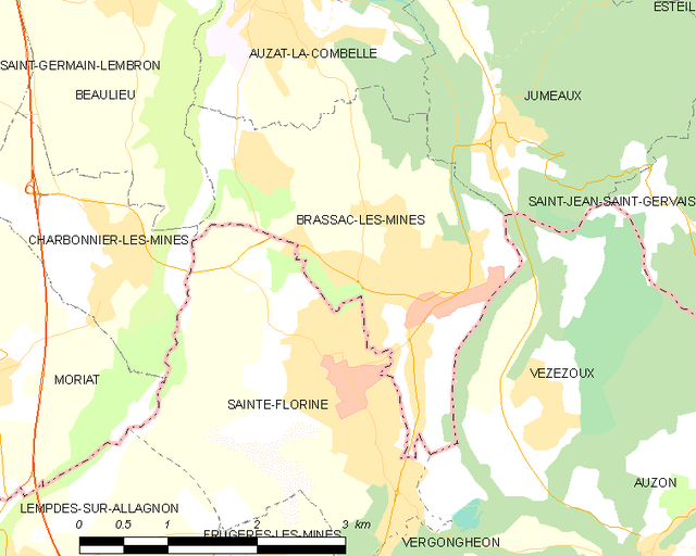 Poziția localității Brassac-les-Mines