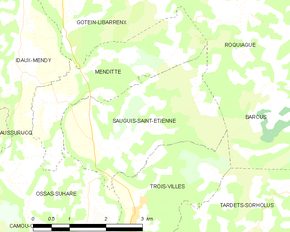 Poziția localității Sauguis-Saint-Étienne