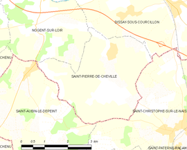 Mapa obce Saint-Pierre-de-Chevillé