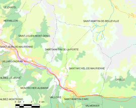 Mapa obce Saint-Martin-de-la-Porte