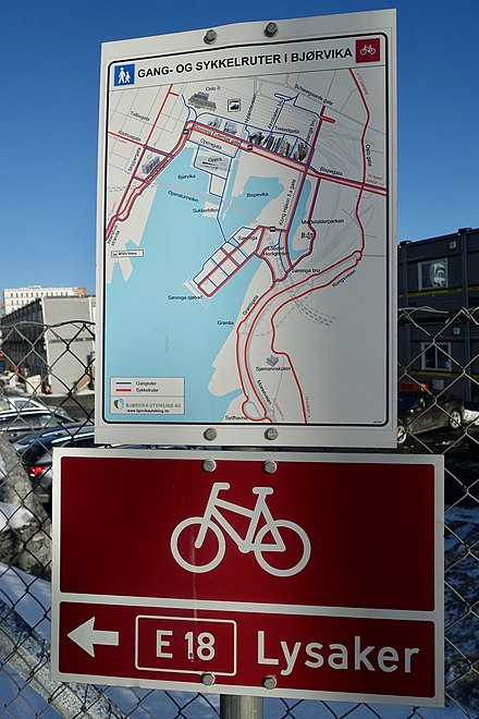 Bicycle trails in Oslo.