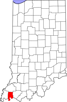 Map of Indiana highlighting Vanderburgh County.svg