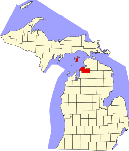 Locatie van Charlevoix County in Michigan