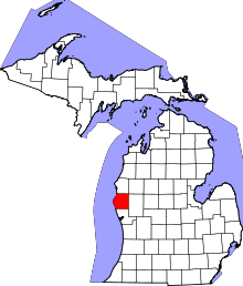 Map of Michigan highlighting Oceana County.svg