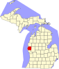 Map of Michigan highlighting Oceana County.svg Map of Michigan highlighting Oceana County.svg