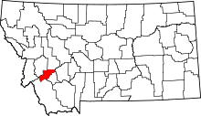 Harta e Deer Lodge County në Montana