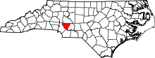 Harta e Cabarrus County në North Carolina