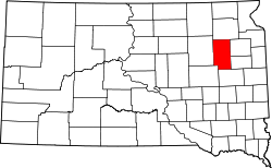 map of South Dakota highlighting Clark County