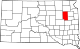 Map of South Dakota highlighting Clark County.svg