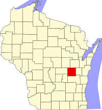 ウィネベーゴ郡の位置を示したウィスコンシン州の地図