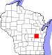 Harta statului Wisconsin indicând comitatul Winnebago