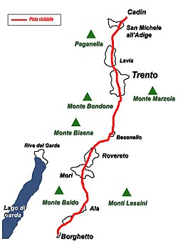 Ciclopista della valle dell'Adige - Localizzazione