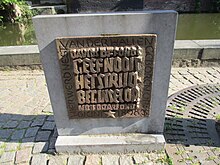 Memorial plate Ernest Van der Hallen near his birthplace Memorial stone Ernest Van der Hallen.jpg