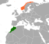نقشهٔ موقعیت مراکش و نروژ.