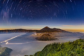 Mount Bromo is one of active volcanoes in Indonesia