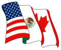 北美自由貿易協議 North American Free Trade Agreement Accord de libre-échange nord-américain Tratado de Libre Comercio de América del Norte標誌