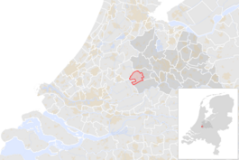 Locatie van de gemeente Oudewater (gemeentegrenzen CBS 2016)