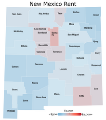 1 bedroom rent by county in New Mexico (2021)

$2,000+

$1,000

~$500 New Mexico rent.webp