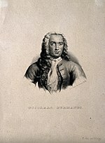 Thumbnail for File:Nicolaas Burman. Stipple engraving by Soetens. Wellcome V0000915.jpg