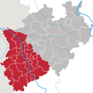 Locatie van de LVR in Noordrijn-Westfalen