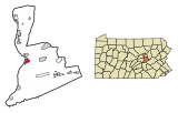 Location of Sunbury in Northumberland County, Pennsylvania.