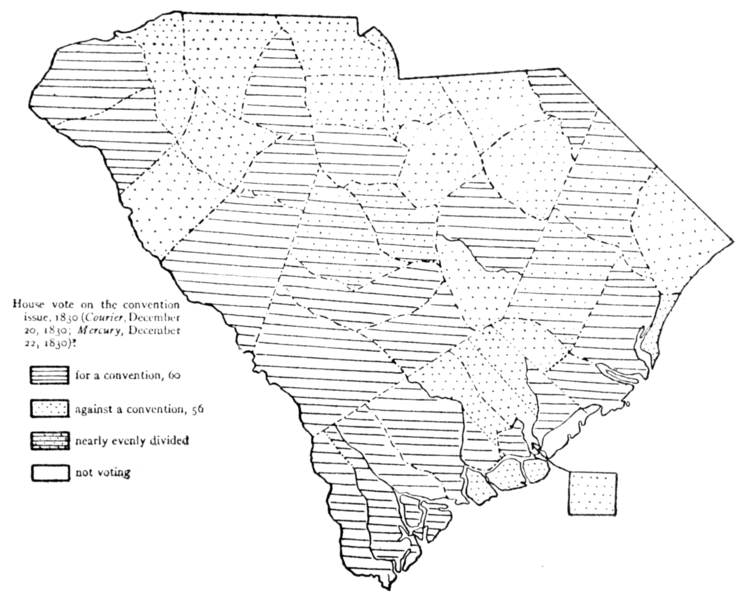 File:Nullification Controversy in South Carolina - Map III.-House vote on state convention, 1830.png