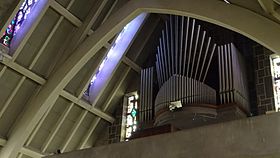 Vue de l'orgue de Bruz depuis le transept