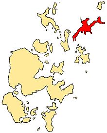 Остров Сандей на карте Оркнейских островов.