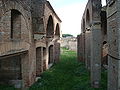 street view, on the left the Caseggiato del Balcone a mensole; an insula built under Hadrian