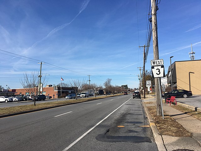 PA 3 westbound past PA 320 in Broomall