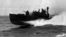 Huckins 78-foot (24 m) PT-259 underway near Midway c.1944 PT boat underway near Midway c1942.JPG