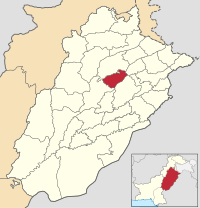 Punjab haritası ile Chiniot District vurgulanmıştır