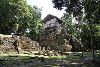 Mayan buildings on Topoxte island.