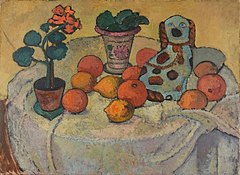 Paula Modersohn-Becker - Still Life with Oranges and Stoneware Dog - 1906-07.jpg
