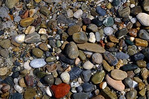 Pebbles in Rethymno's beach, Crete.