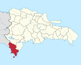 Inplanting van de provincie (blauw) in het land