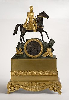 Pendule à poser représentant le jeune duc de Bordeaux à cheval, v. 1830-1832, bronze patiné et doré, musée des Arts décoratifs et du Design de Bordeaux