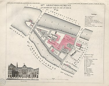 Mapa da área em 1834