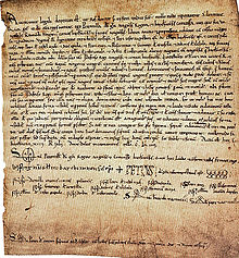 Petronila, Aragon va Barselonaning kondesasi, abdica en su hijo Alfonso-18 de julio de 1164.jpg