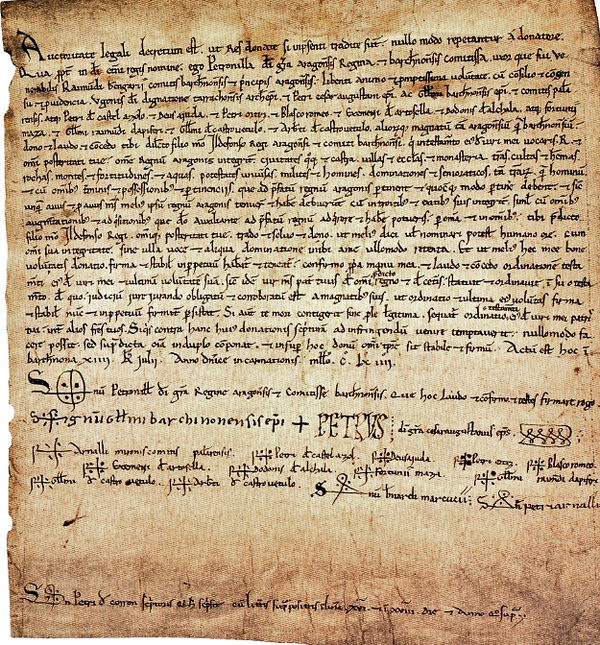 Charter by which Petronilla abdicated in favour of her son