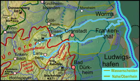 Pfaelzerwaldkarte Flussgebiete Eisbach Eckbach