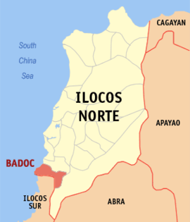 Badoc na Ilocos Norte Coordenadas : 17°55'36.16"N, 120°28'31.33"E