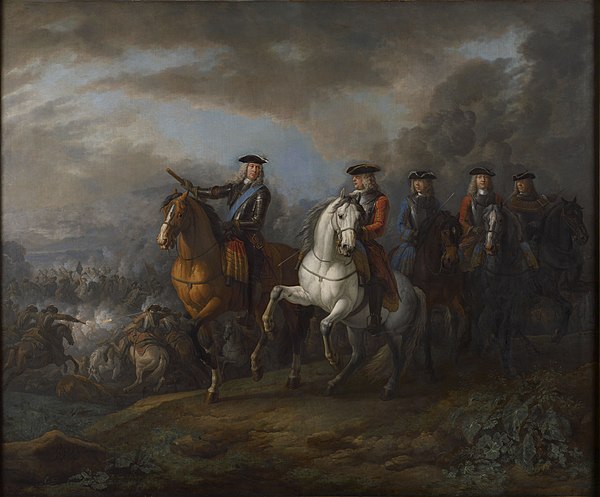Marlborough and Cadogan at the Battle of Blenheim by Pieter van Bloemen