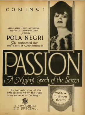 Kuvan kuvaus Pola Negri Passion Motion Picture Classic 1920.png.